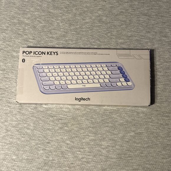 New Logitech POP ICON Keys Wireless Keyboard Switches Between 3 Devices - Picture 1 of 4